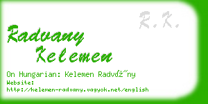 radvany kelemen business card